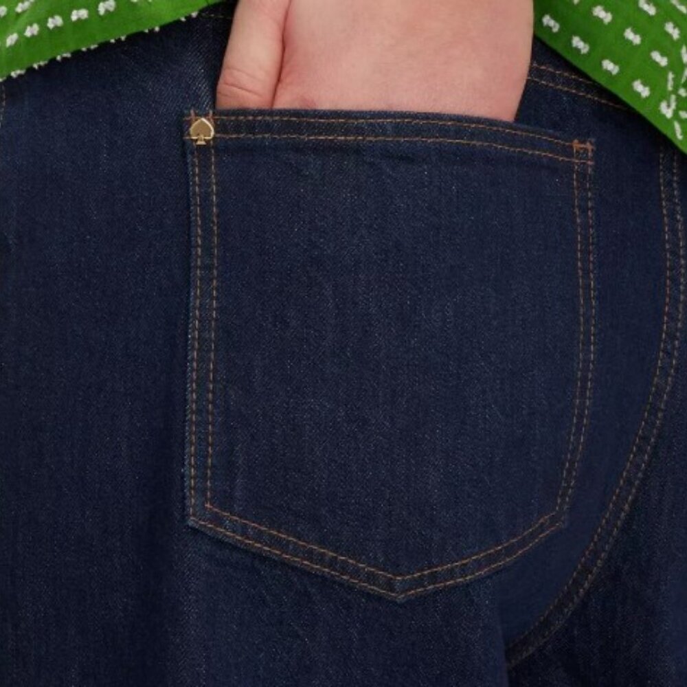 Women's High-Rise Straight Leg Wide Cuff Jeans, Size 8 - Picture 7 of 8